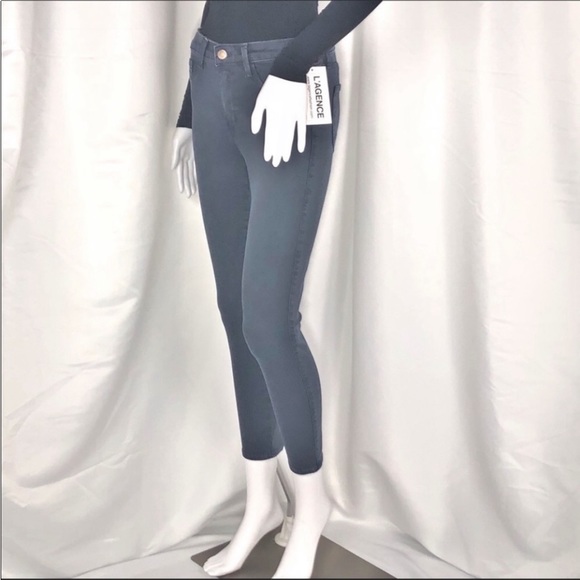 L’Agence Blue Ash Margot High Rise Skinny Crop Sz25 Zip Fly Button Close 5Pocket - Picture 3 of 16